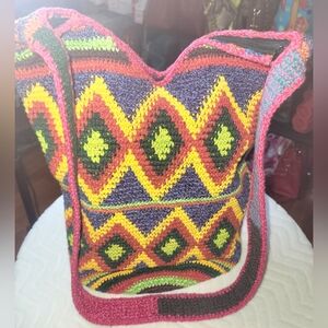 #23. Colorful Geometric Patterned Women's Crossbody Bag